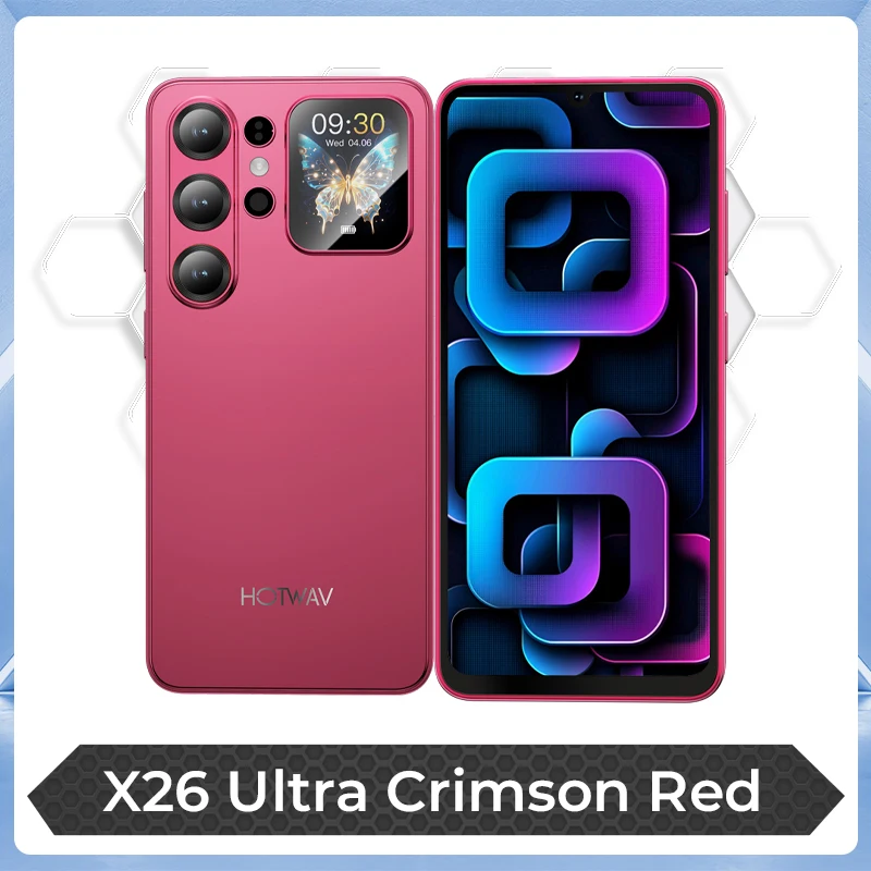 HOTWAV X26 Ultra Smartphone 6.75'' 120Hz 5160mAh 18W Android 16 Mobiele Telefoon met Tweede Scherm 6GB 128GB WiFi 6 Mobiel