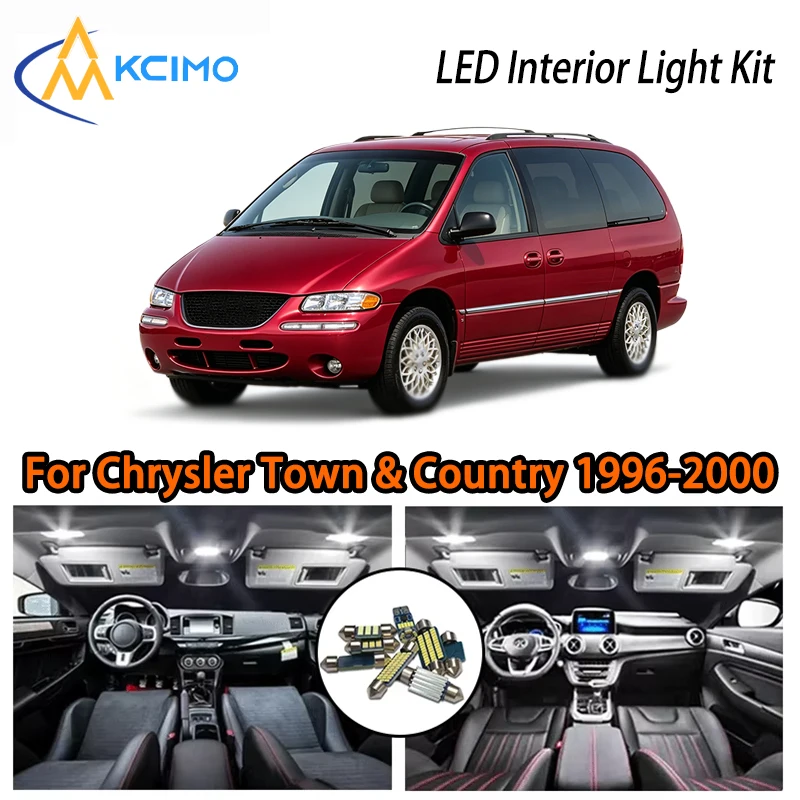 

Светодиодные лампы LED для Chrysler Town & Country 1996-2000, белый и ледяной синий цвета, два цвета, суперяркие, для внутреннего освещения.