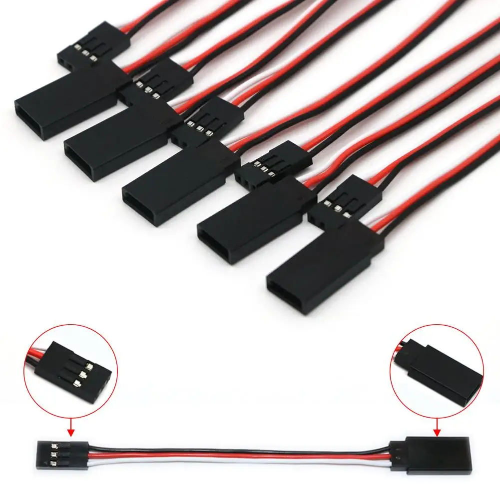 10pcs/lot 10cm 15CM 30CM 50CM 100CM RC Servo Extension Cord Cable Wire Lead Female To Male For JR Futaba Wholesale