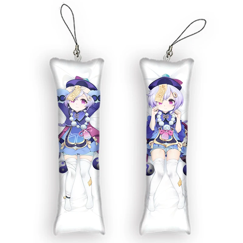 Genshin Impact Qiqi Dakimakura Keychain Mini Anime Full Body Key Chain Hanging Phone Pendant Cosplay Anime Keychain