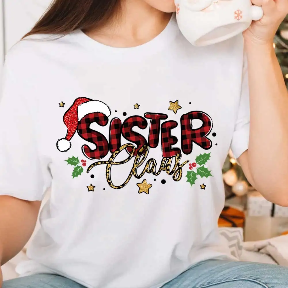 New Christmas Family Iron-on Transfer For Clothing DIY A-Level Washable T-shirt Thermal Stickers Christmas Mama Patches Applique