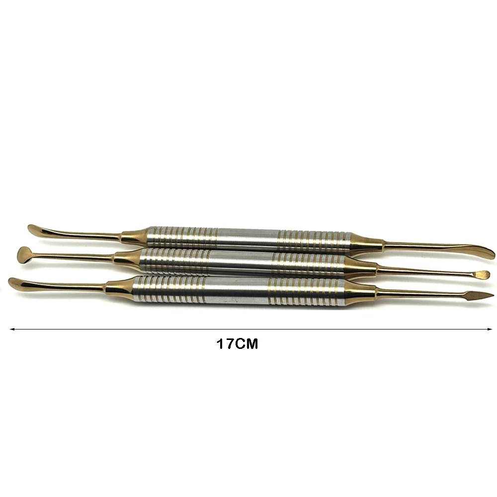 3Pc Dental Implant Periosteal Elevator Separator Peristeel Splitter Tool for Reflecting Retracting and Flap Surgery Titanium Set