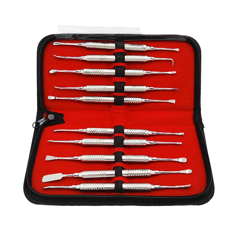 10pcs Dental Periosteal Separator Instrument Set Implant Flap Turner Periodontal Membrane Stripper Gingival Exfoliation Scaler