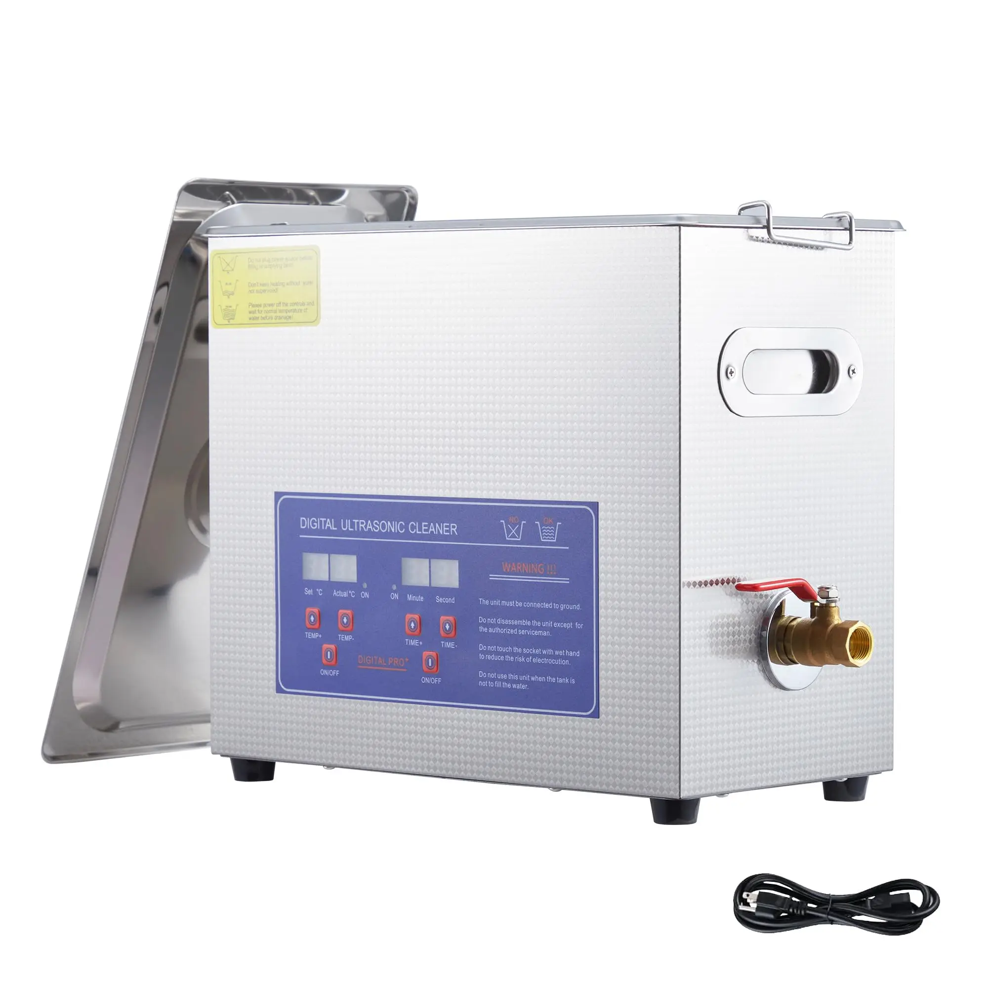 

6.5L Ultrasonic Cleaner, 180W 40kHz Commercial Cleaning Machine with Digital Timer & Heater For Jewelry, Watches, Glasses