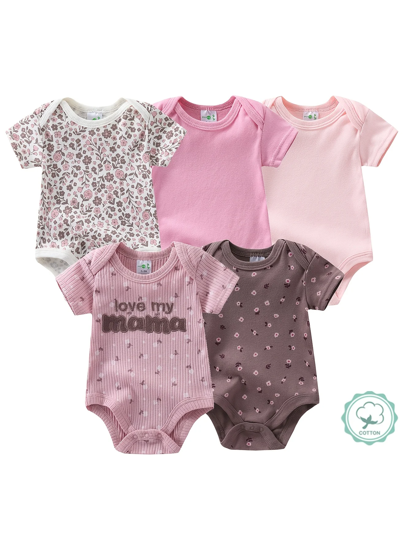 Baby Girl Floral 5pc Romper Set 1