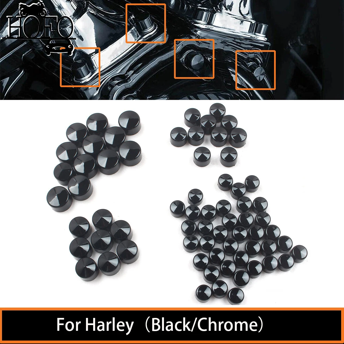 70 Pcs/Set Motorcycle Accessories Toppers Bolt Covers Engine Rocker Screw Caps For Harley-Davidson CVO Road Glide Softail Street