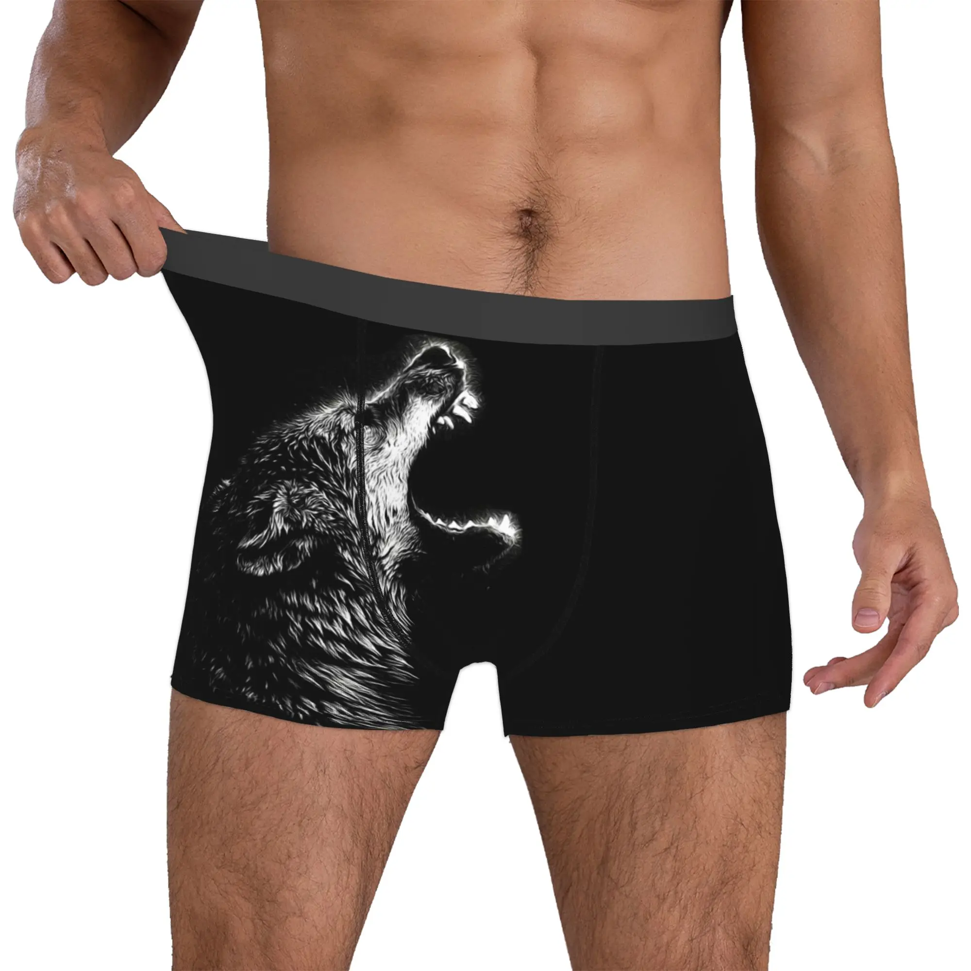 Animal Wolf  Boxers Shorts Men's  Briefs Underwear Cool Underpants