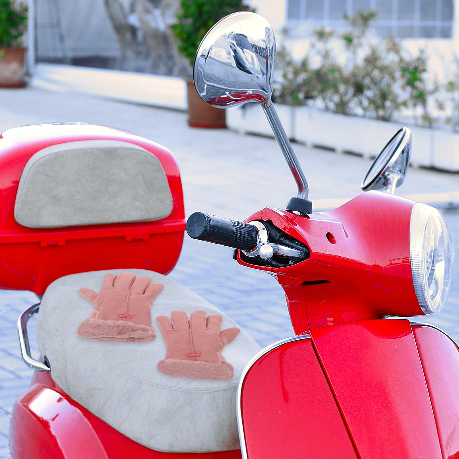 

1Pair Rechargeable Heated Winter Gloves Women Warm Cycling Gloves Waterproof Windproof Thermal Outdoor Pink Glove