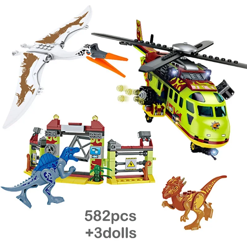 Moc Jurassic Dinosaurus Schip Speelgoed Bouwsteen Ontsnappen Uit Oceaan Mosasaurus Montage Bricks Educatieve Sets Kinderen Geschenken