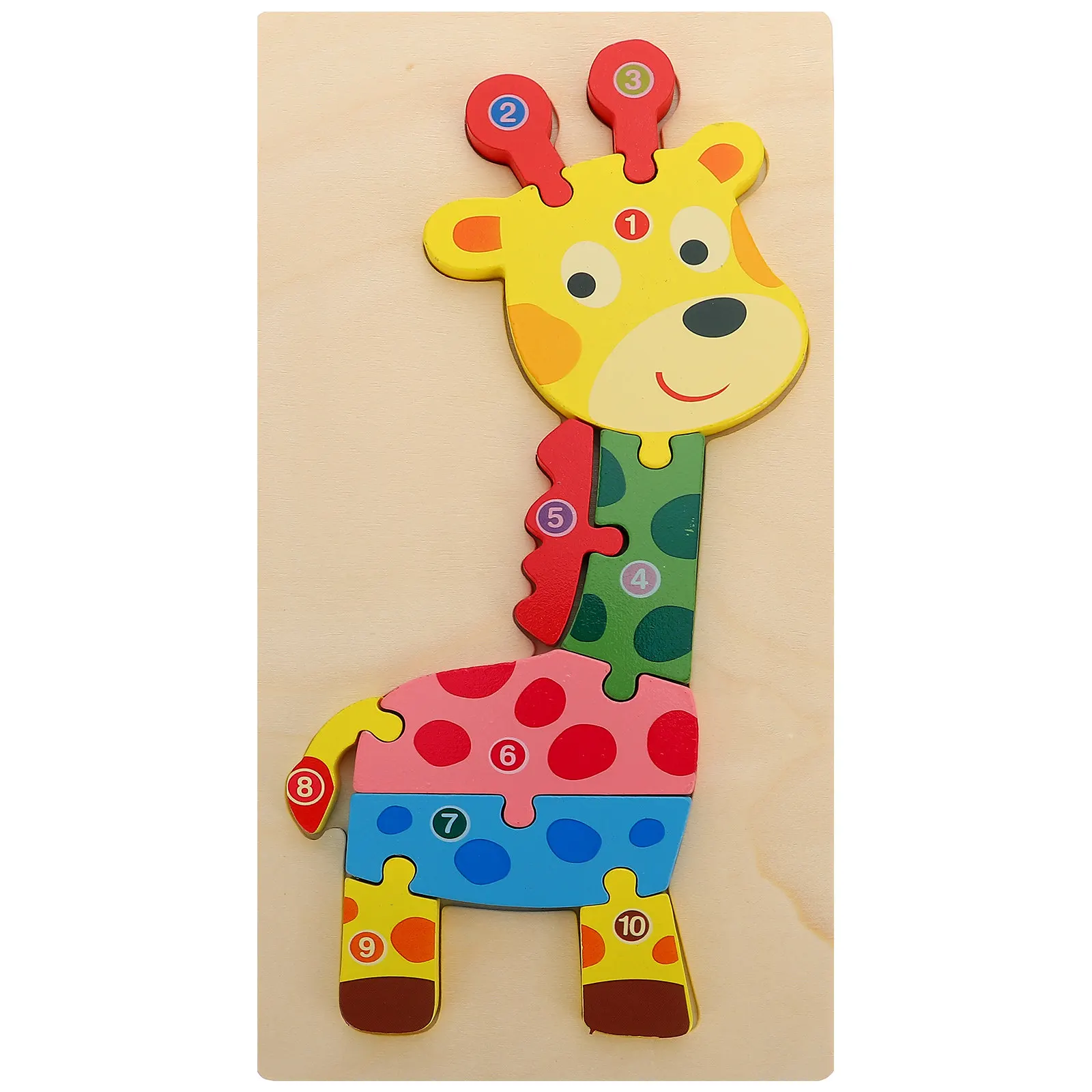 

Adorable Giraffe Shape Wooden Puzzle for Kids Early Educational Cognitive Development Spatial Orientation Hand Eye Coordination