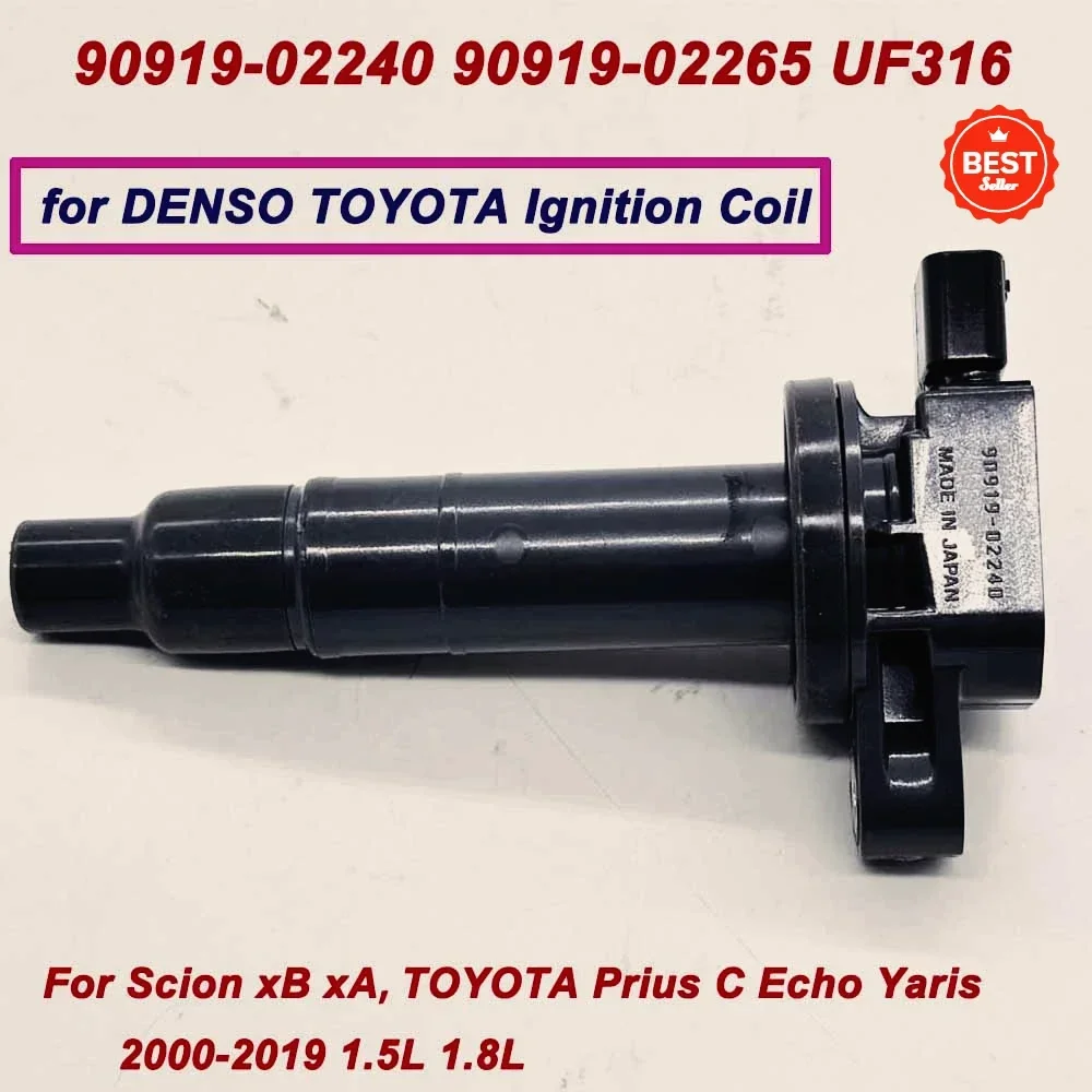 90919-02240 90919-02265 for DENSO Ignition Coil  For TOYOTA Scion Prius Yaris 2000-2019 1.5L 1.8L 673-1306 9091902240 9091902265