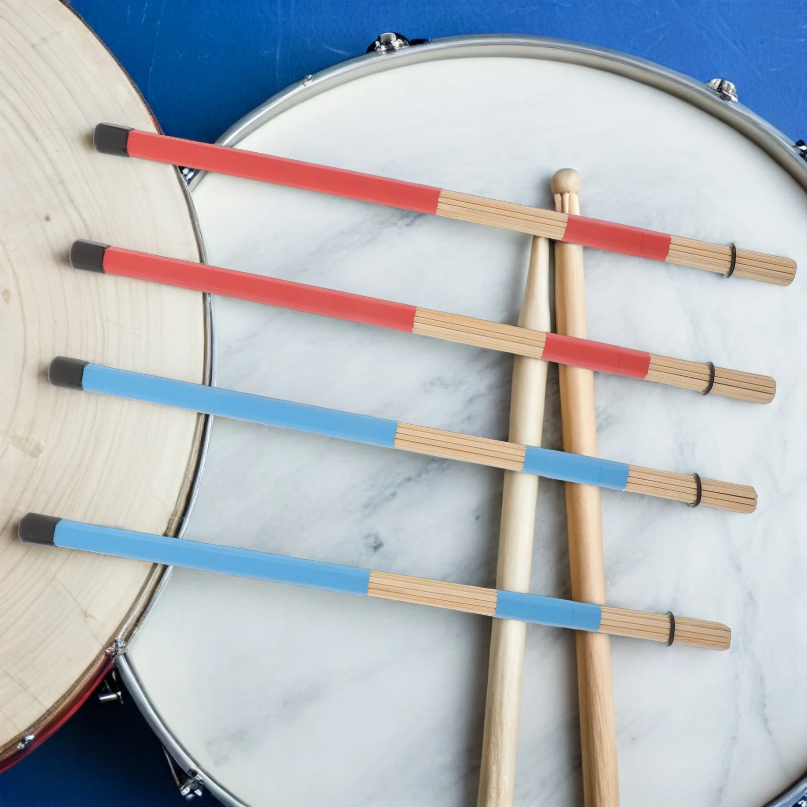 

2Pairs Drum Brushes Wooden Snare Brushes Jazz Drumsticks Wooden Rods Brush Sticks Percussion Sticks Kit Drum Accessory