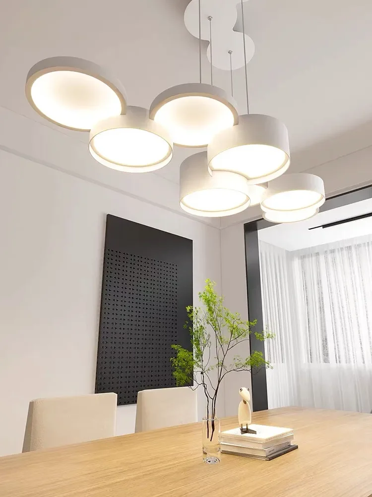 Modern Led Circle Dimmable Chandeliers Simple Pendant Lamp Dining Living Room Bedroom Ceiling Light Lustre Fixture Home Decor