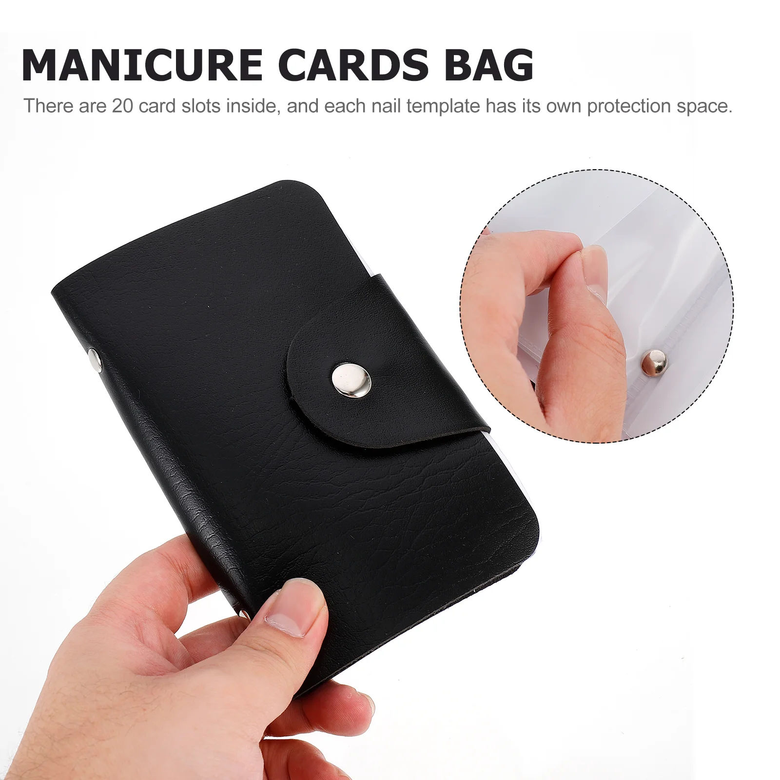 

2 Pcs Nail Art Stamping Plates Storage Pouch 20 Card Slots Protection Space Manicure Templates ganizer Portable Compact