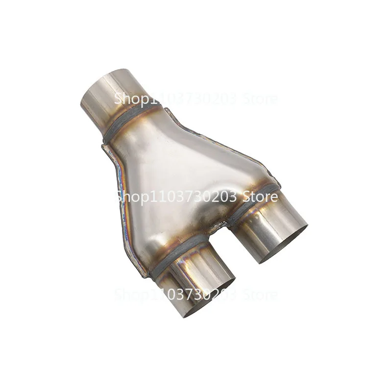 Car 409 Stainless Steel Exhaust Pipe Modified Y-type Three-way H-X Four-way Connection Pipe 51 57 63 76MM