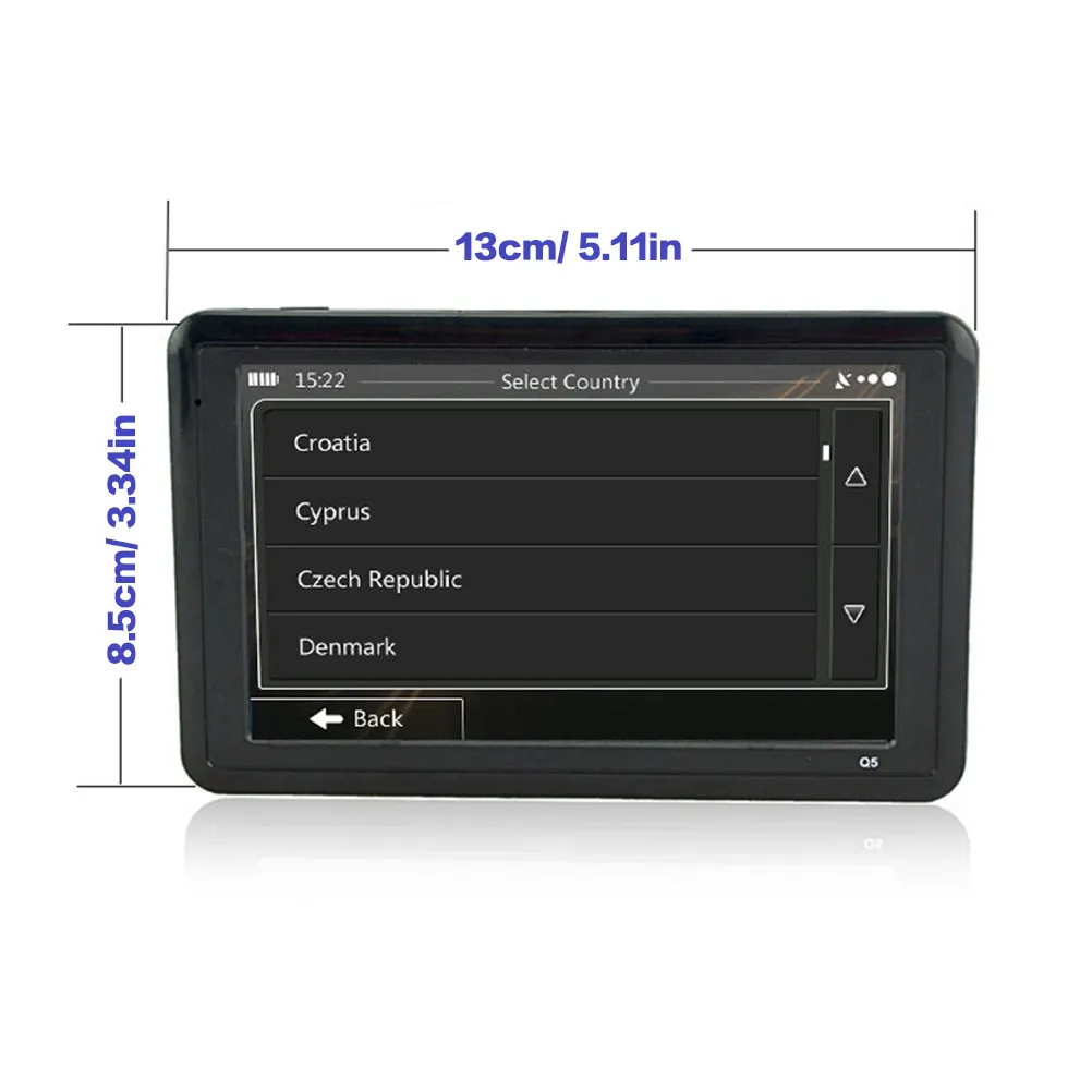 Car GPS Navigation 5 Inch 8GB Internal Memory External Support Touch Screen LCD Display Mp4 Mp3 Player Multifunction for Car
