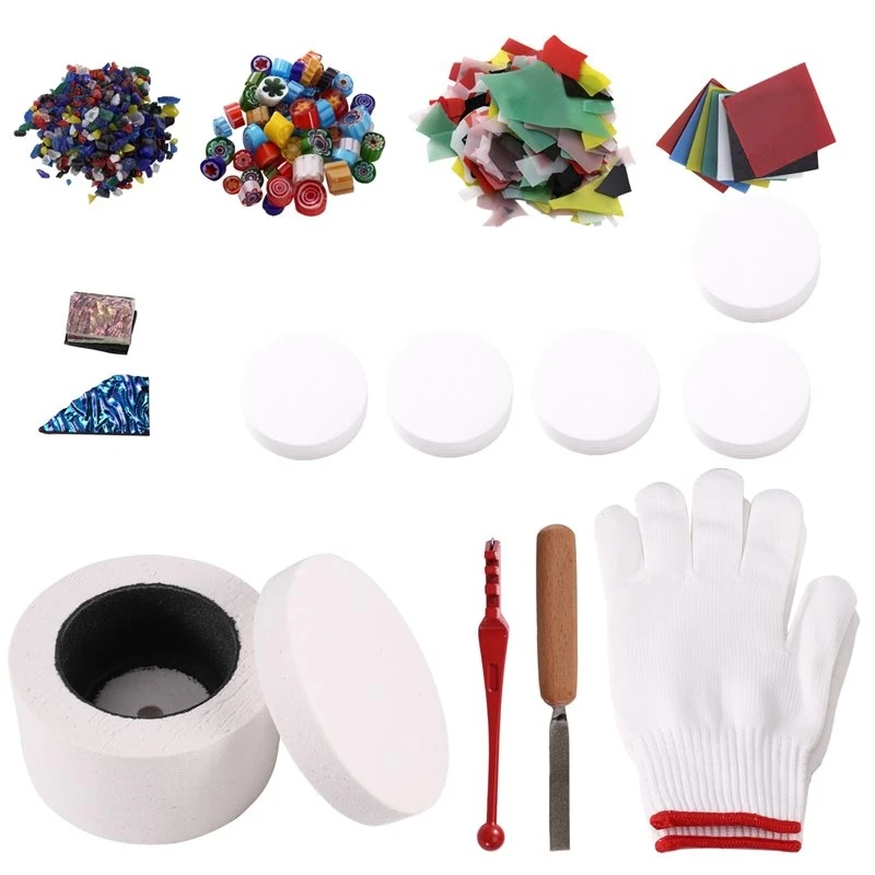B50C DIY Fusing For Glass Jewelry Set Large Microwave Kiln Kit For Glass Fusing And 50 Sheets Microwaves Paper