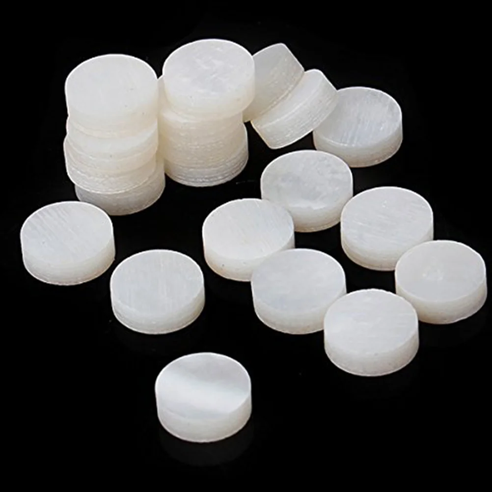 

10Pcs 6mm Round White Dots Guitar Fingerboard Decorative Parts Replacement 2mm Height Dot for Guitar Fingerboard Dots