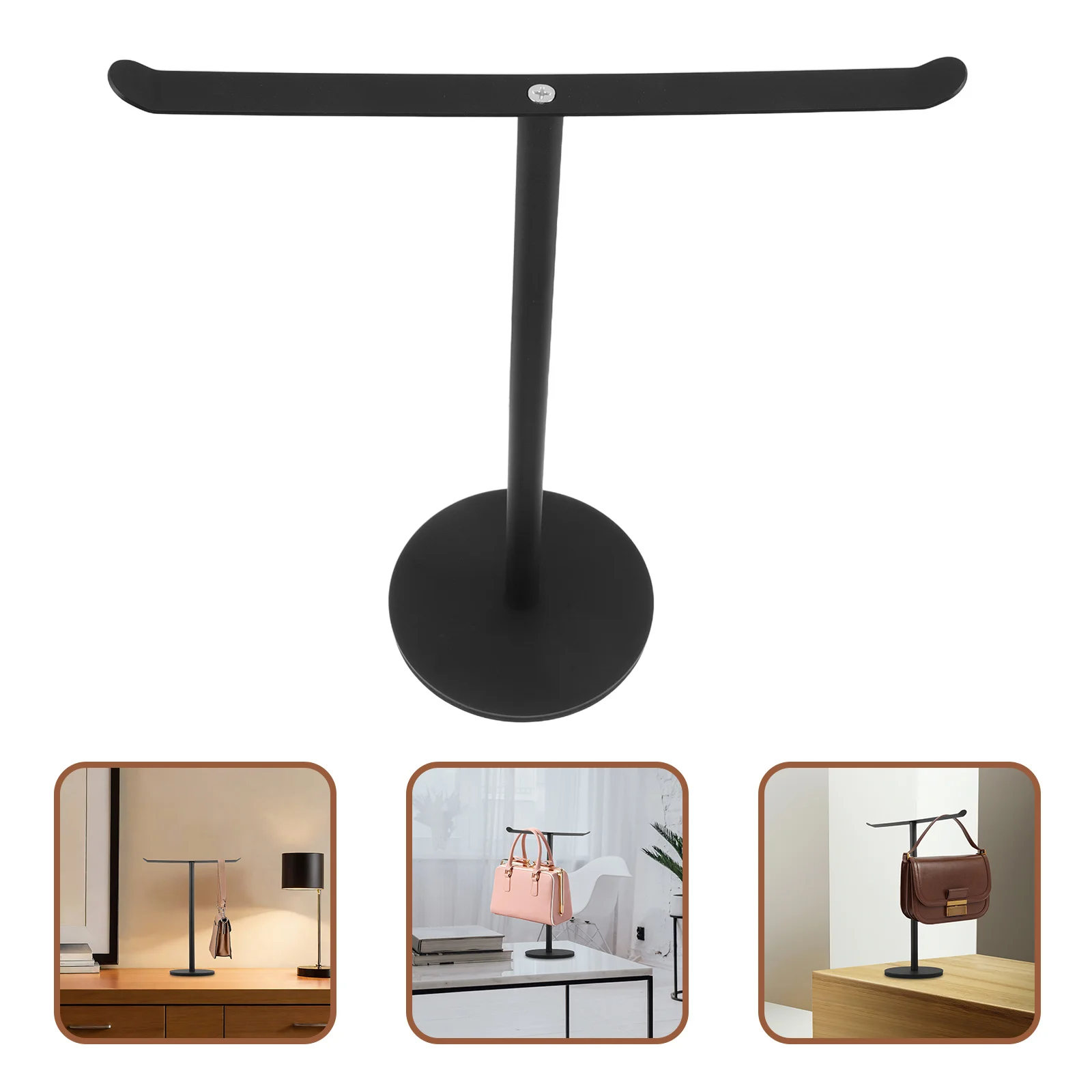 

Countertop Hanging Rack Adjustable Tabletop Purse Stand for Handbags Wallets Necklace Display Desk Bag Holder Organizer