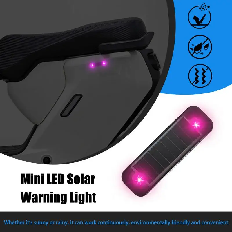 Solar Warning Light For Car Vibration Sensor LED Lamp For Bikes Adhesive Cycling Warning Light For Bikes Electric Vehicles And