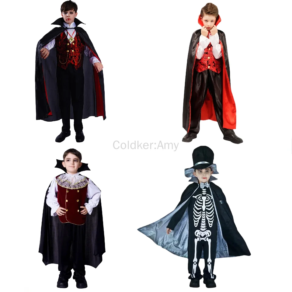 Disfraz de Vampiro para Niños, Traje de Vampiro para Halloween, Disfraz Infantil para Mascarada, Cosplay y Actuaciones