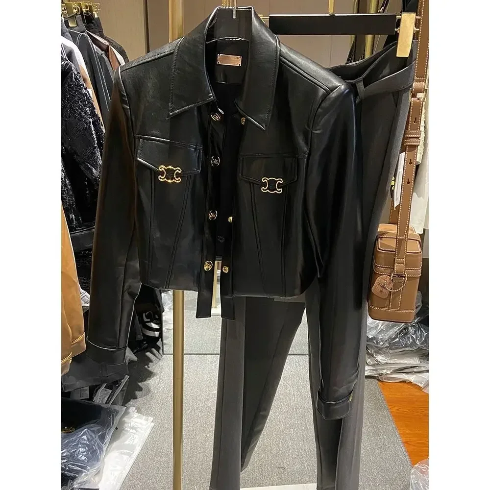 2024 Autumn and Winter Soft Leather Short Coat Female Fashion Style Casacos Femininos Inverno New Jacket Women