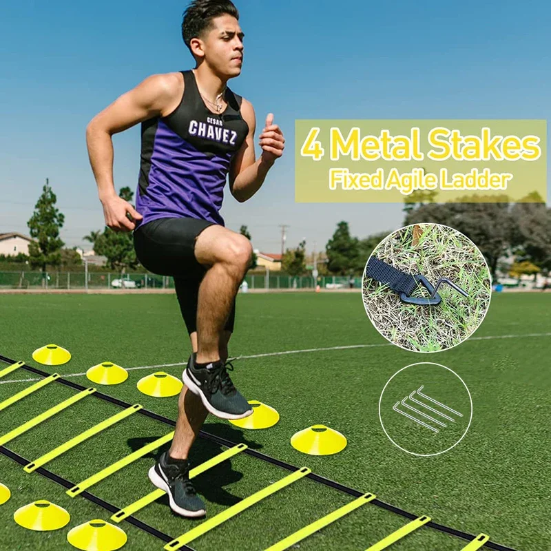 

Agility Ladder Cone Set Sports Fitness Speed Agility Training Exercise Kit