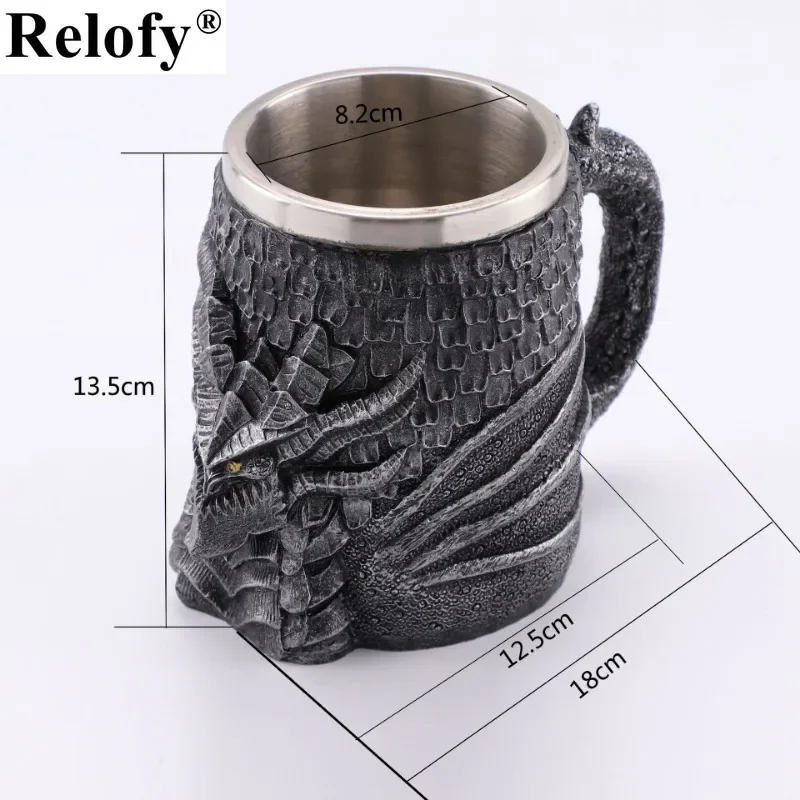 600ml Creative Retro 3D Faucet Stainless Steel Double-wall Coffee Mugs Resin Crafts Beer Cup Coffee Cup Juice Milk Mug Drinkware