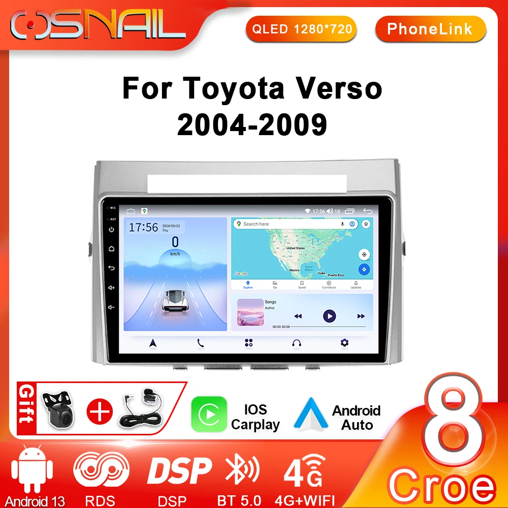 

COSNAIL Android Car Radio Multimedia Player For Toyota Corolla Verso AR10 2004 - 2009 GPS Navi Autoradio Carplay Stereo No 2din