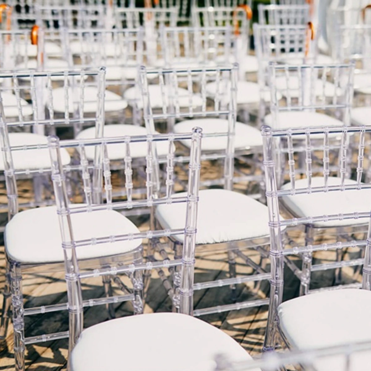 12pcs）Wedding transparent acrylic chair transparent stool hotel banquet hall outdoor party party bamboo chair meal