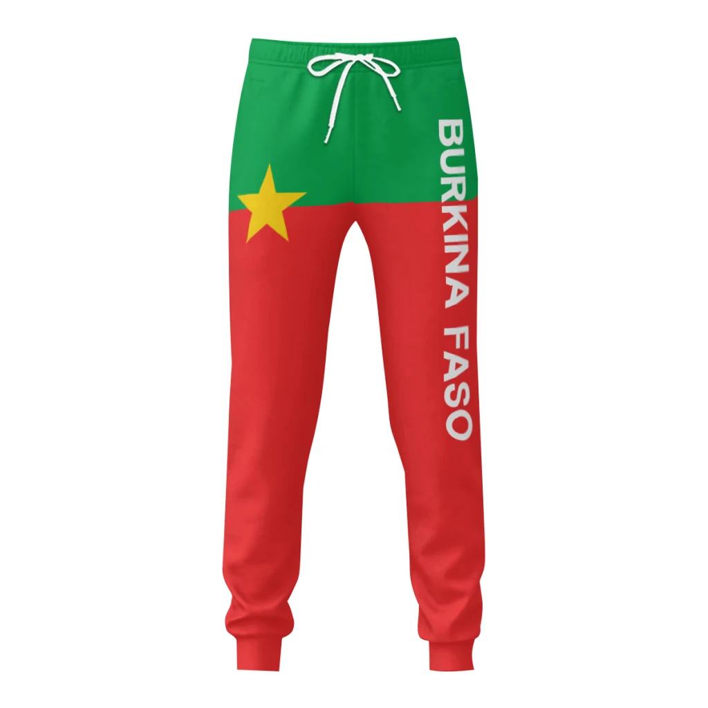 Mens Sweatpants Burkina Faso Flag Pants with Pockets Joggers Soccer Football Multifunction Sports Sweat With Drawstring