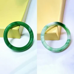Imitation Jade Bracelet Green Women's Vintage Round Bracelet Ladies Jewelry Gift