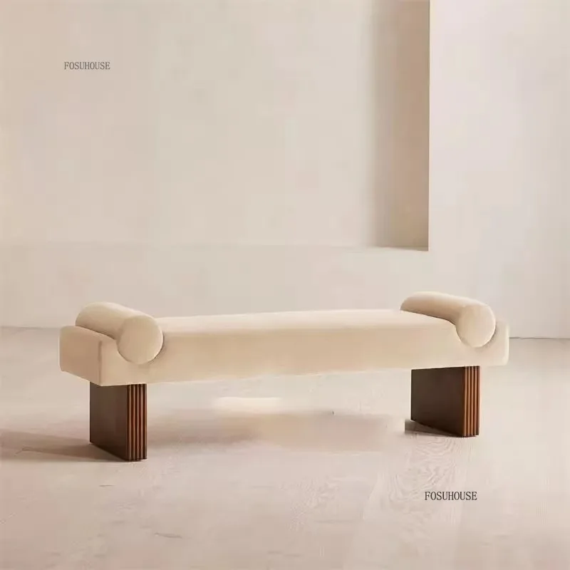 Taburete de sofá Retro francés, muebles para sala de estar, taburetes de cambio de zapatos de entrada, taburete de noche para dormitorio, guardarropa, banco de ocio