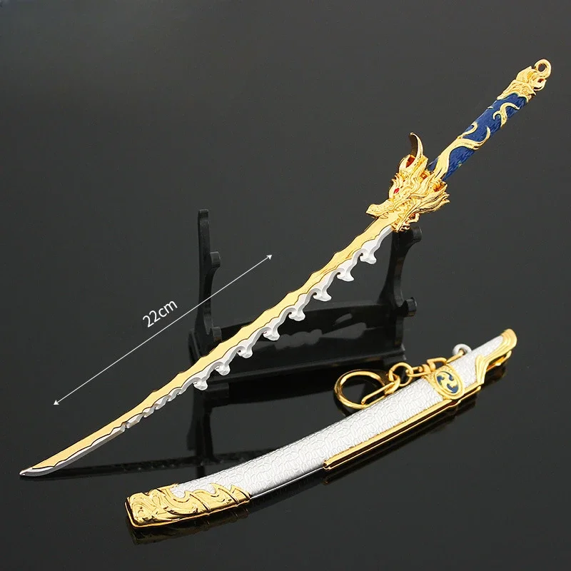 NARAKA: BLADEPOINT-Gaming Periféricos Espada Brinquedos, Vila Zhenglong Arco Tai Dao com faca bainha, Armas Cosplay, 22cm