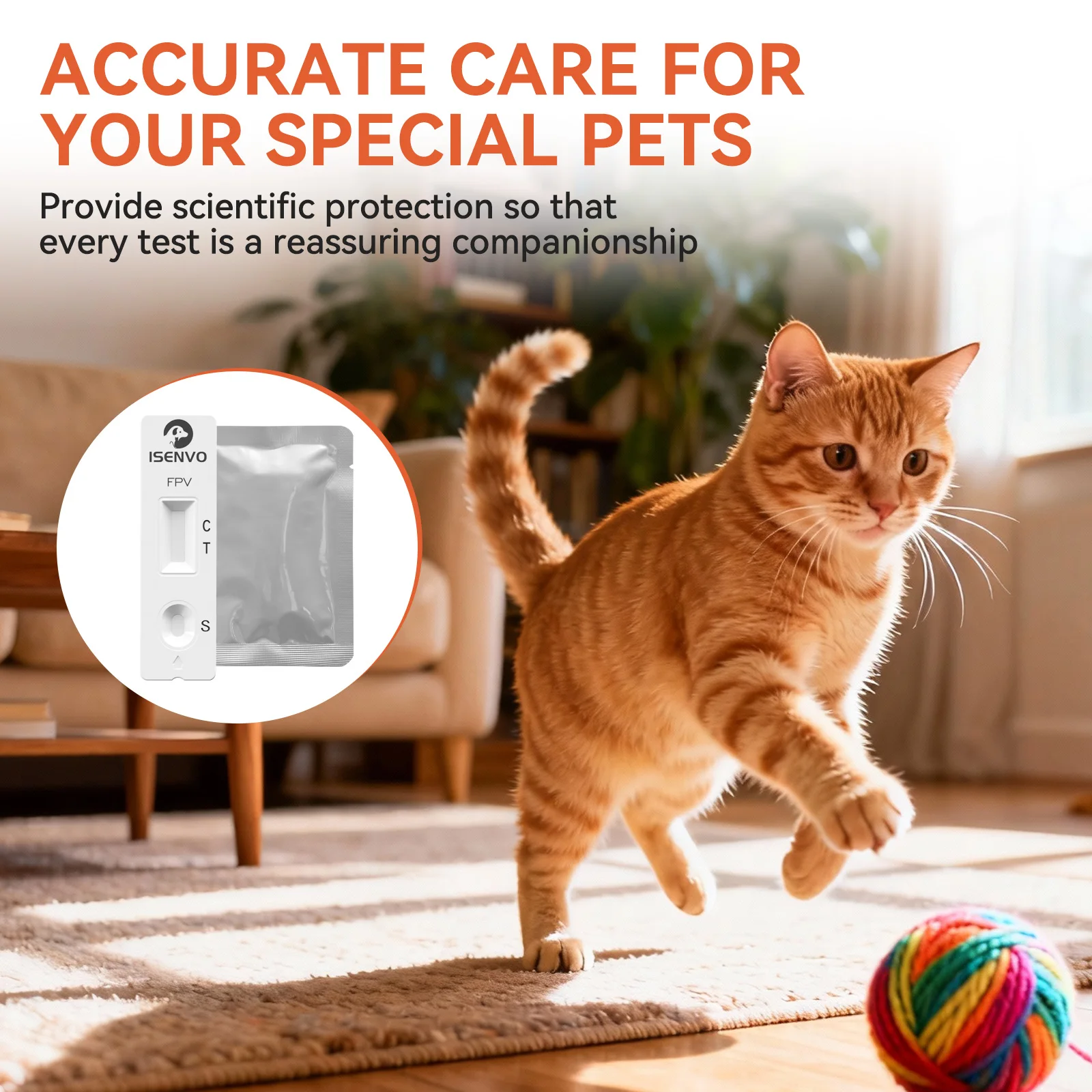

FPV Ag Rapid Test Kit for Cats, Feline Panleukopenia Virus Home Detection, Early Parvo Symptom Check