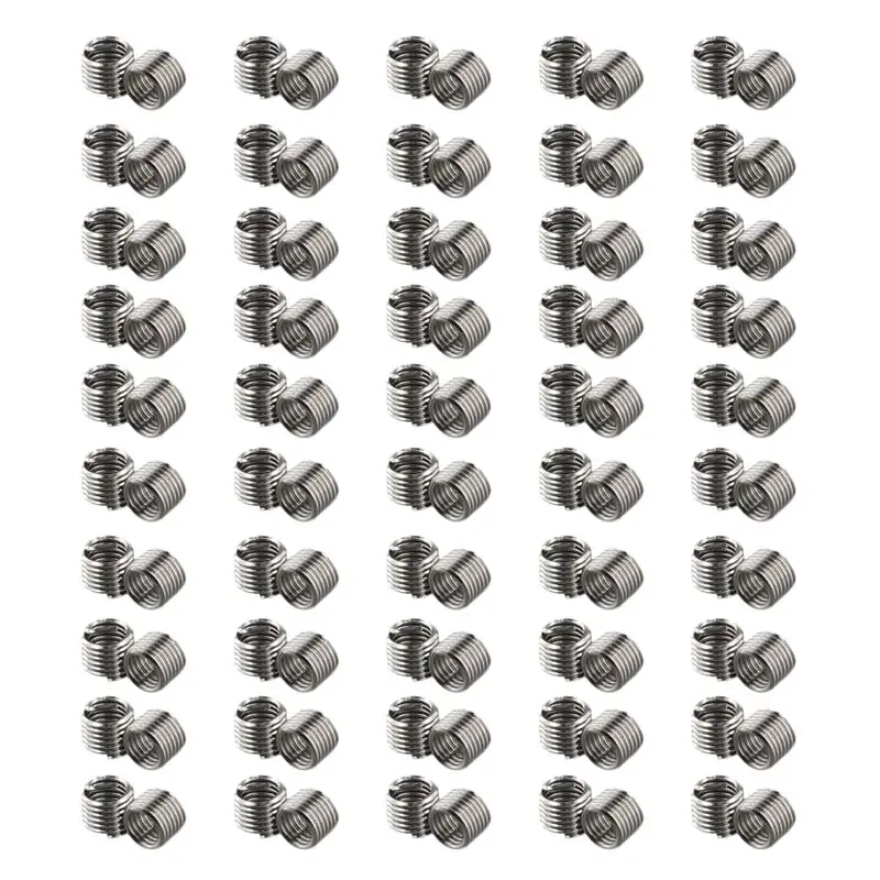 AT63-100Pcs Wire Insert Thread, Heli Coil Thread Repair Stainless Steel SS304 Thread Insert Coiled Wire Insert (M40.71.5D)