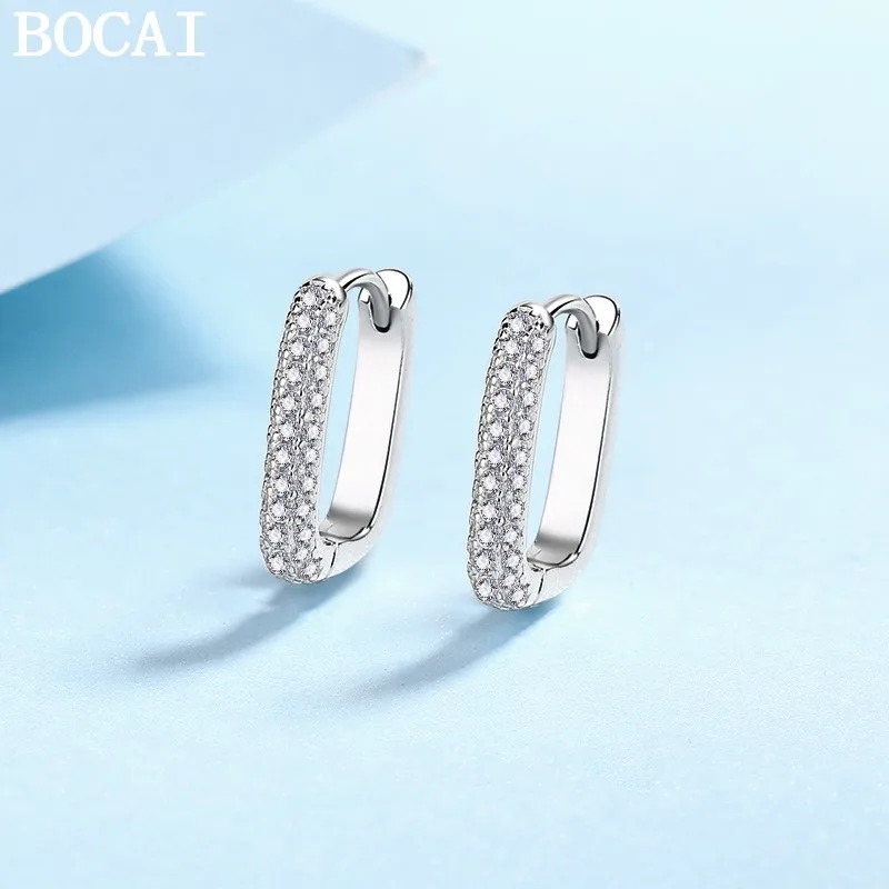 

Серьги BOCAI S925 из чистого серебра, простые и элегантные, с инкрустацией из 42-каратного муассанита.
