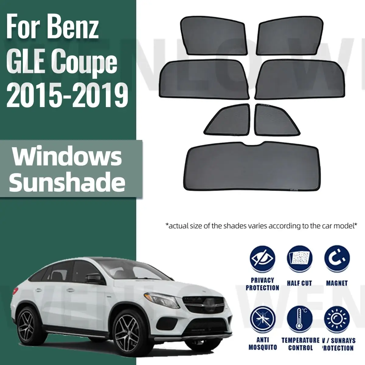 

For Mercedes Benz GLE Coupe 2015-2019 Car Sunshade Shield Front Windshield Curtain Rear Side Baby Side Window Sun Shade