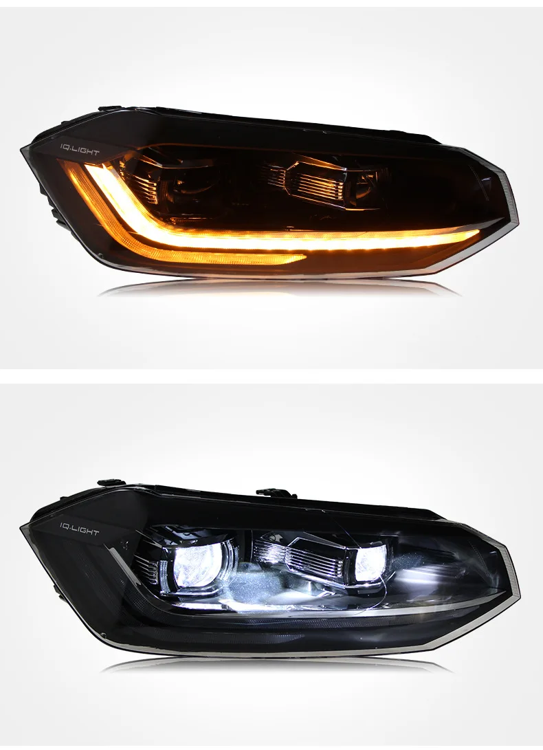 Car Accessories LED Headlight Assembly Dynamic Streamer Turn Signal Indicator Front Lamp For Volkswagen Polo Plus 2019-2023