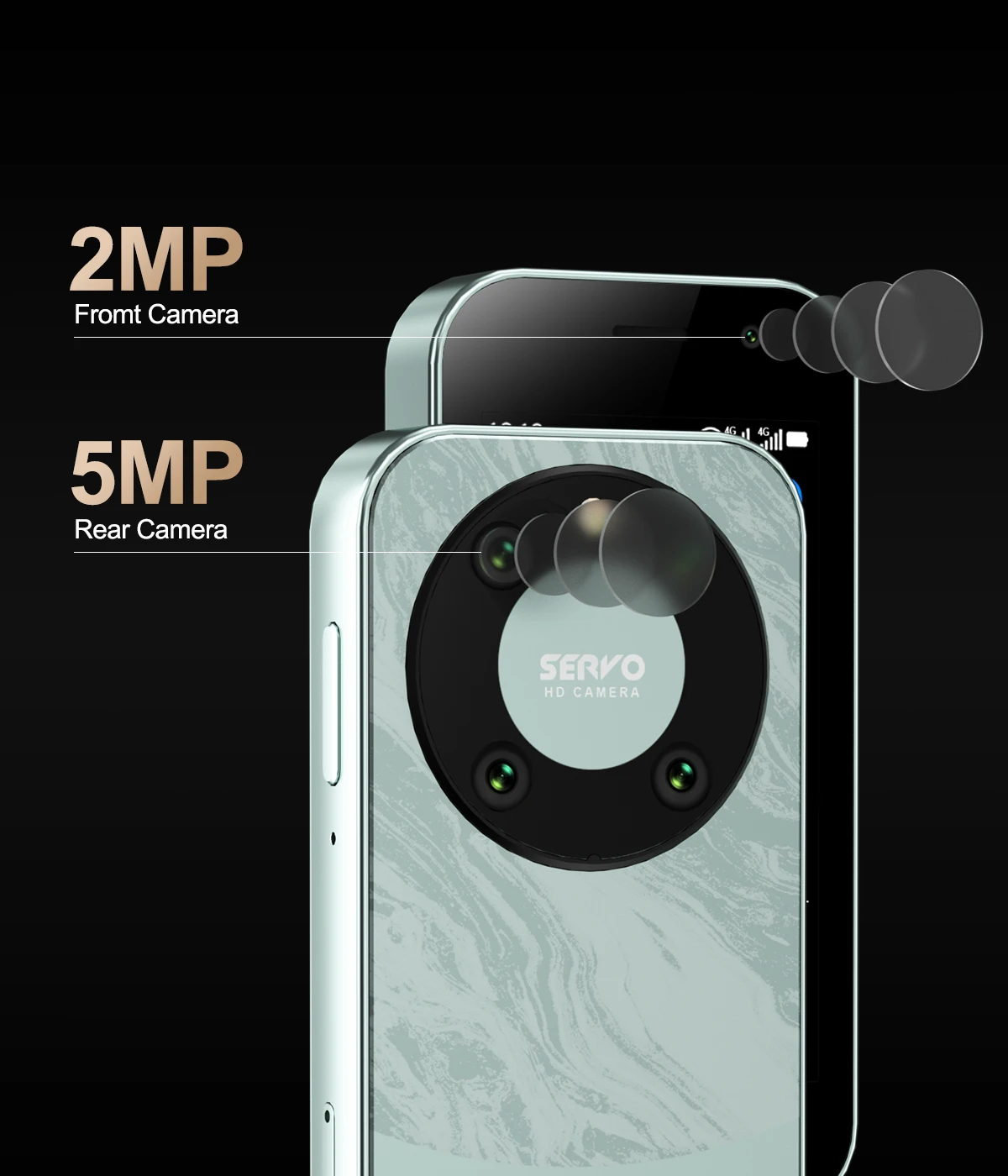 SERVO 4G Mini Smartphone 3.0" Display Dual SIM 2GB+16GB Android OS GPS Small Mobile Phone 2000mAh Battery Dual Camera
