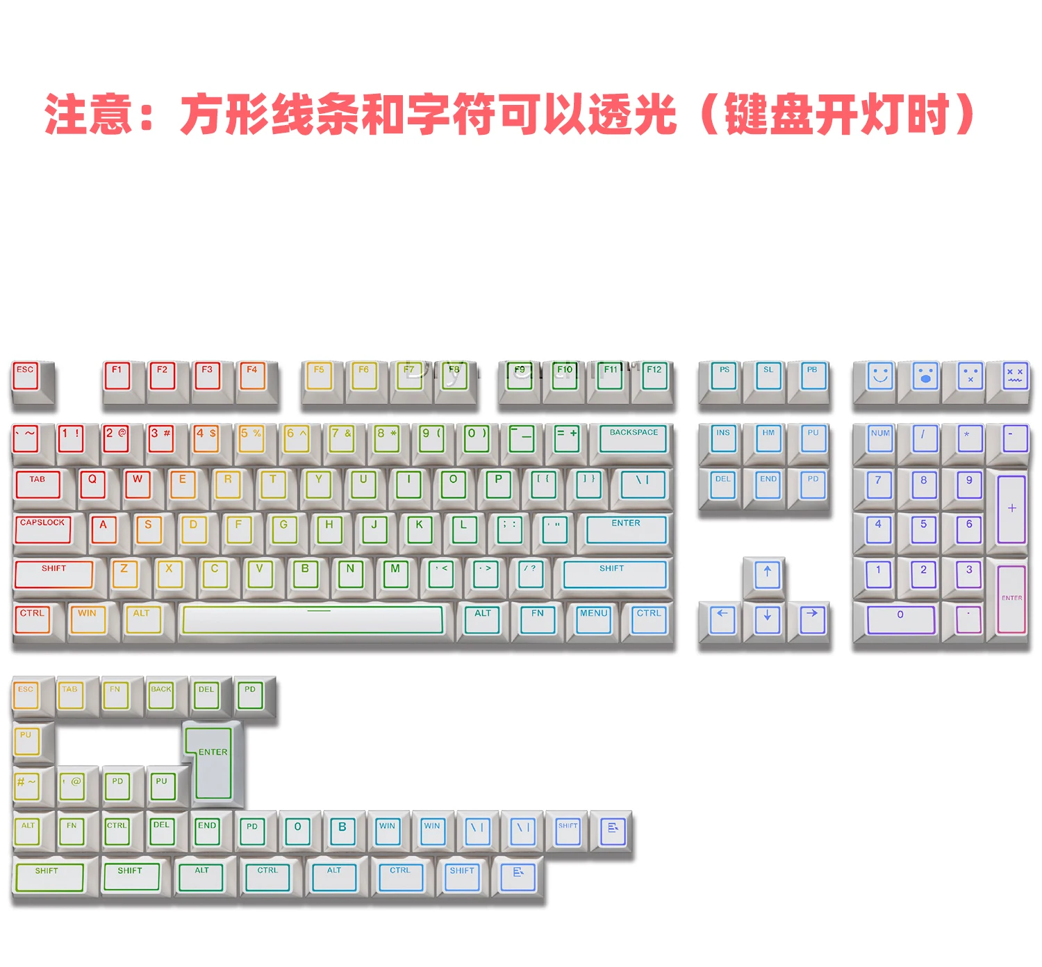 140 キー輪郭線 PBT ダブルショットキーキャップサイドライトライトバックライト付き半透明チェリープロファイル MX メカニカルキーボード用