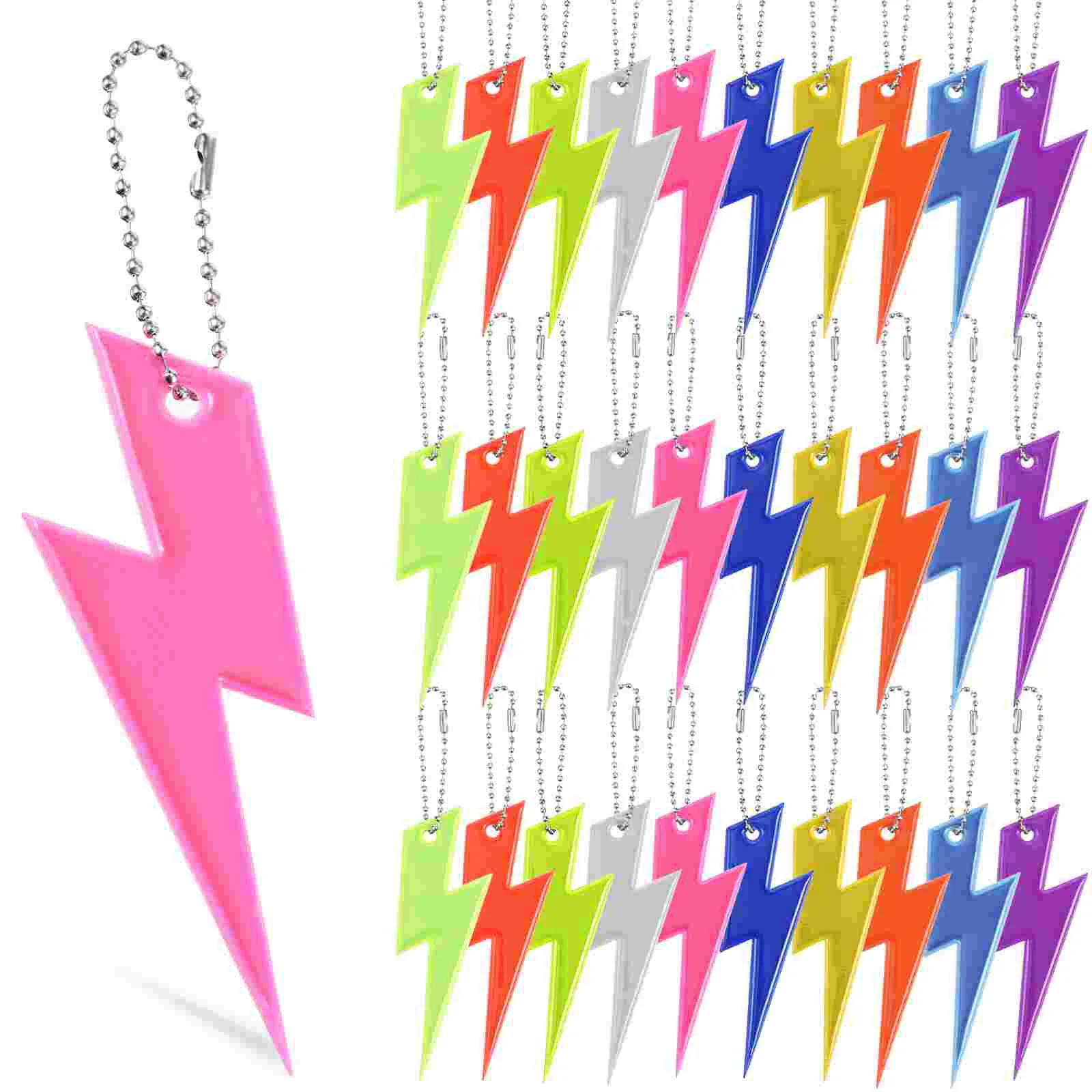 

30 Pcs Reflective Pendant Bag Hanging Ornament Car Key Decor Pvc Reflector Charms