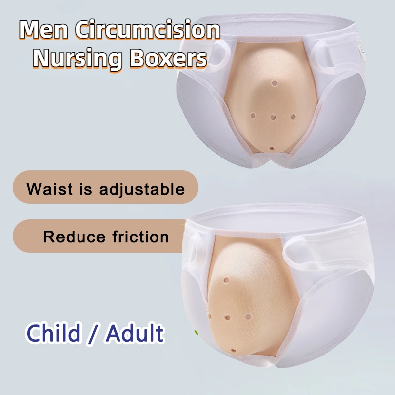 Man Circumcision Nursing Underwear Adjustable Waist Breathable Child Care Penis Protector Boxers with Cover Shell Underpants