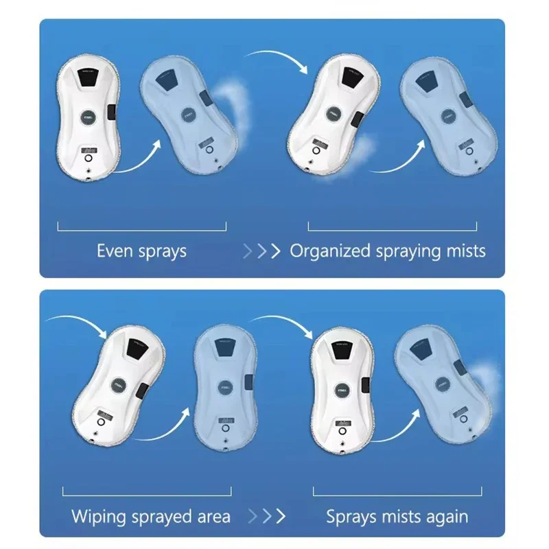 روبوت تنظيف زجاج النوافذ التجاري لجميع الأحوال الجوية، مكنسة كهربائية محمولة أوتوماتيكية #3
