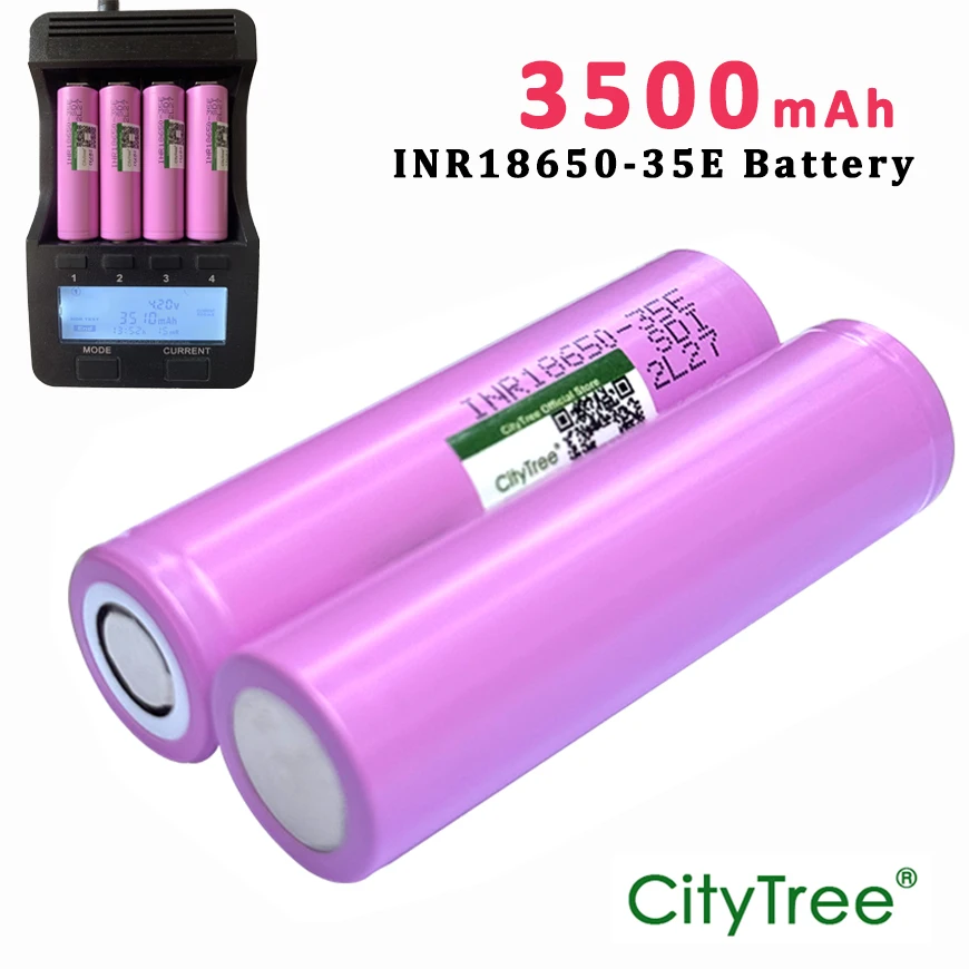 

100% Original 18650 Battery INR18650B-35E 3.7V 3500mAh 20A Rechargeable 18650 Lithium Ion Battery for Power Tools Flashlight