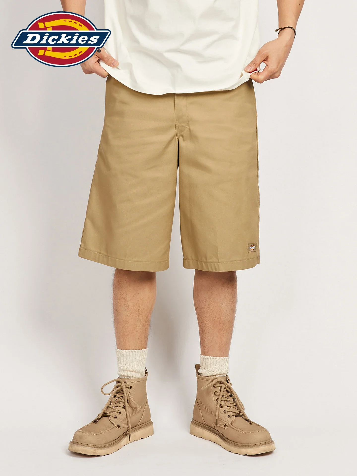 Authentic Brand‑New Dickies Men's Solid‑Color Loose Work Shorts, Grey Casual Relaxed‑Fit Cargo Short Pants for Summer Daily Wear view 2