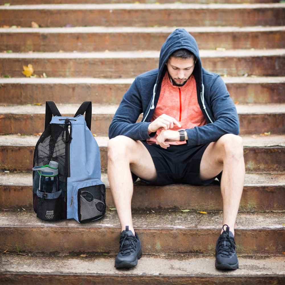 Sac à dos en maille avec cordon de serrage, sac de natation léger, sac de sport à cordon, sangle réglable étanche pour les voyages et les sports