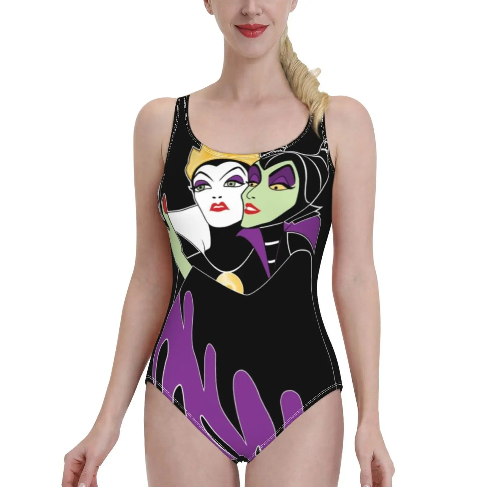 

Wicked Selfie One-Piece Swimsuit Women Sexy Monokini Bathing Suits New Girl Beach Swimwear Wicked Selfie Witch Queen Wicked