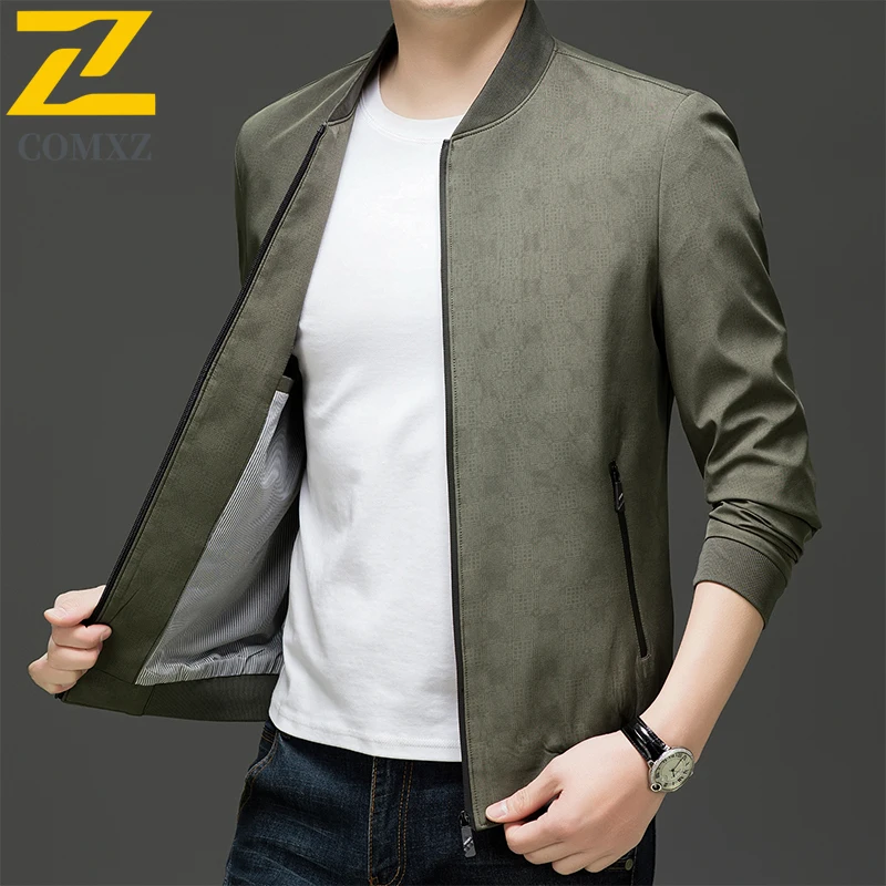 New Trendy Baseball Jacket Male Business Fashion Loose Fit Water Outerwear Lightweight Breathable Spring Autumn Office Jackets