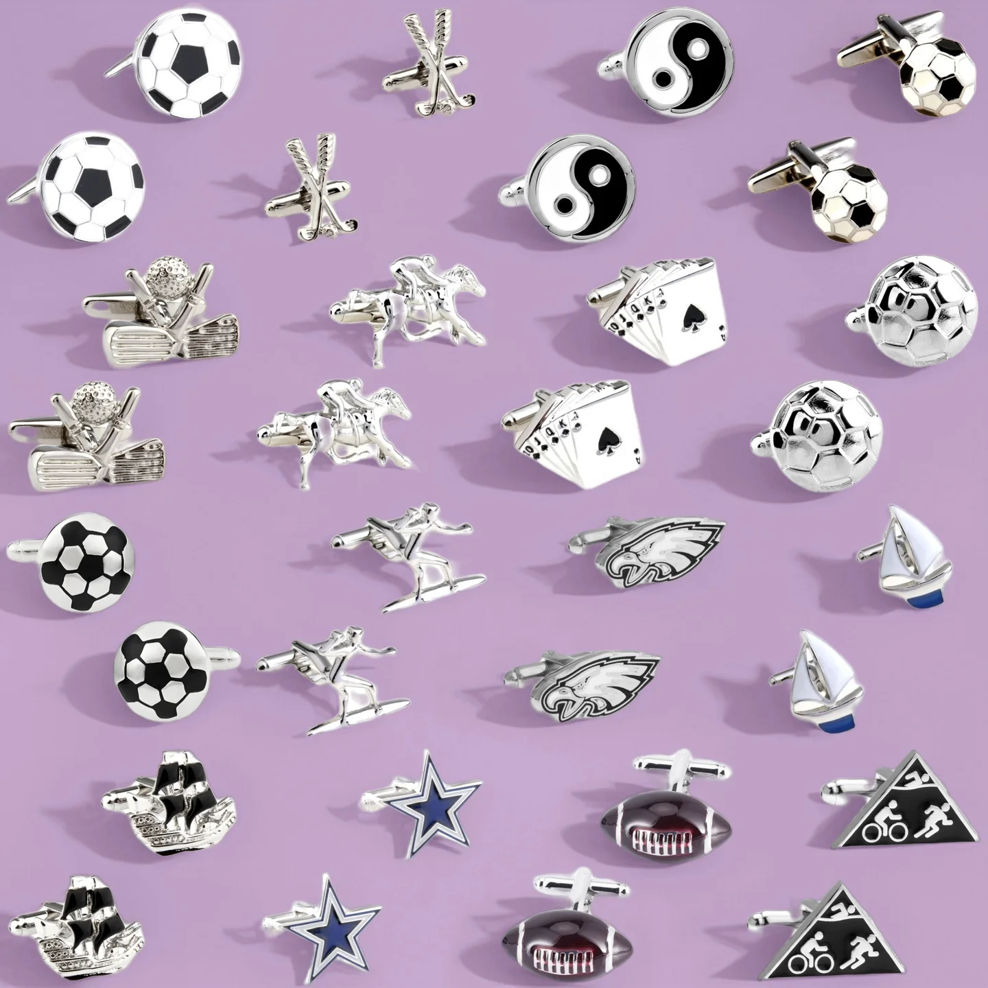 

28 дизайнов, спортивные запонки с мячом для парусника, мужские запонки для гольфа, футбольной команды (2 пары/лот)